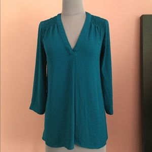 a.n.a Silky Teal 3/4 sleeve Top, size XS